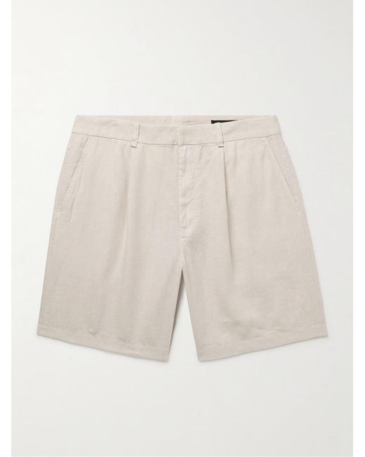 Rag & Bone Elliot gerade geschnittene Shorts aus Leinen mit Falten in Natural für Herren