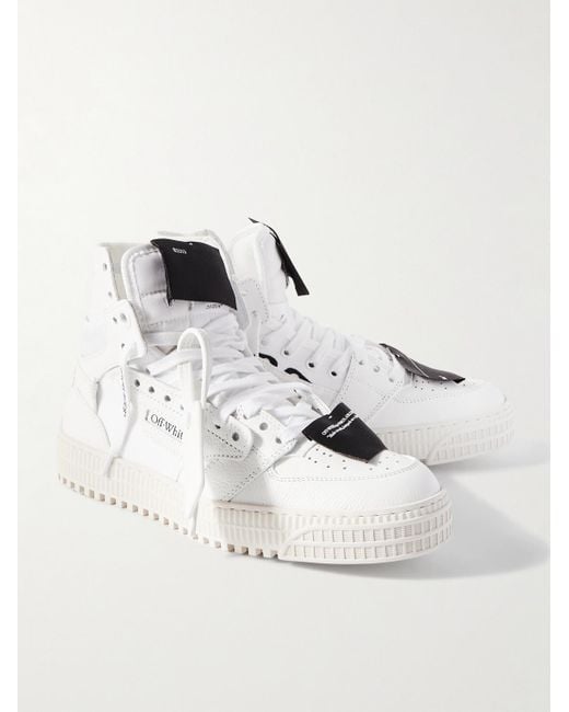 Off-White c/o Virgil Abloh Natural 3.0 Off-court Leather And Canvas High-top Sneakers for men