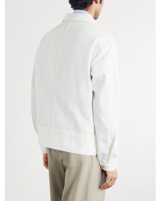 Bode White Knolly Brook Logo-appliquéd Cotton-twill Jacket for men