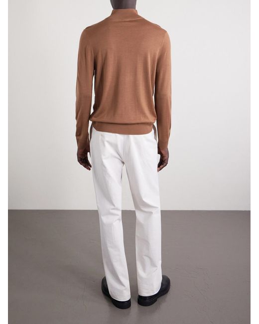 Merino Wool Half-Zip Sweater di Paul Smith in Brown da Uomo