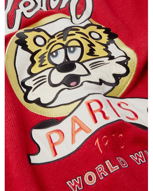 KENZO Red Verdy Logo-Appliquéd Wool And Cotton-Blend Cardigan for men