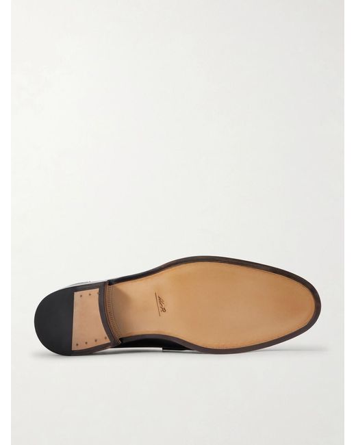Mr P. Black Split-Toe Leather Penny Loafers for men