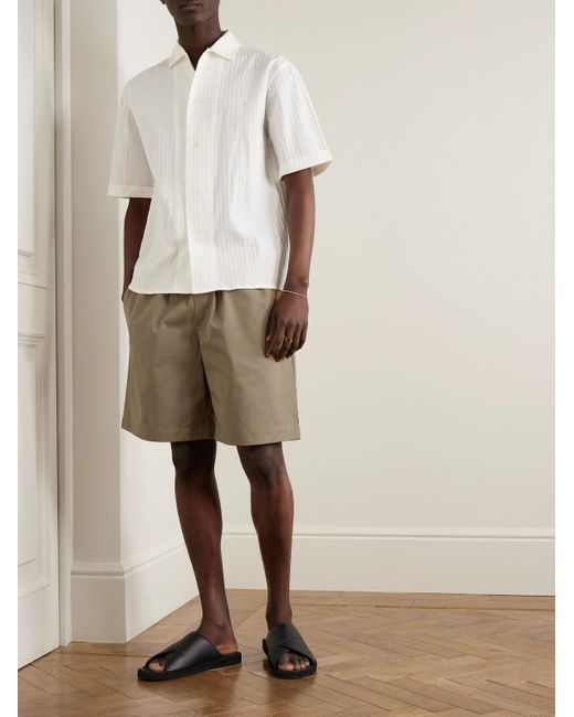 Rohe Natural Wide-leg Cotton-twill Shorts for men