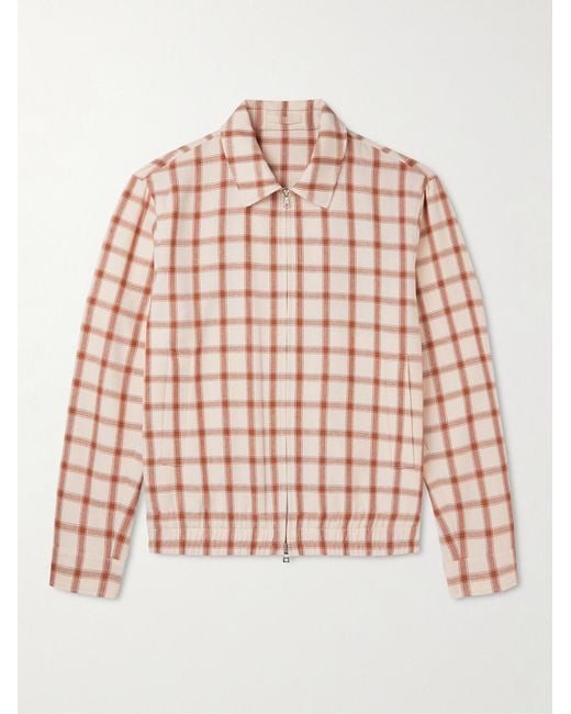 Mr P. Pink Checked Cotton-Blend Blouson Jacket for men