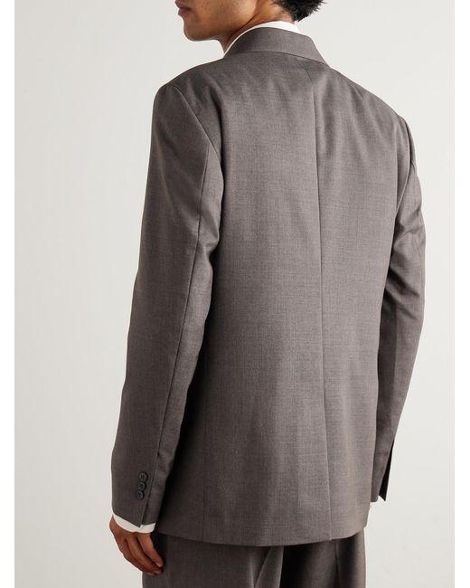 mfpen Gray Double-breasted Wool-twill Suit Jacket for men