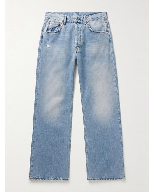 Acne Blue 2021M Flared Distressed Jeans for men