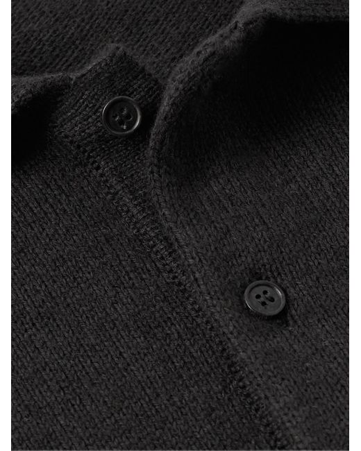 The Row Black Joyce Cotton And Cashmere-blend Polo Shirt for men