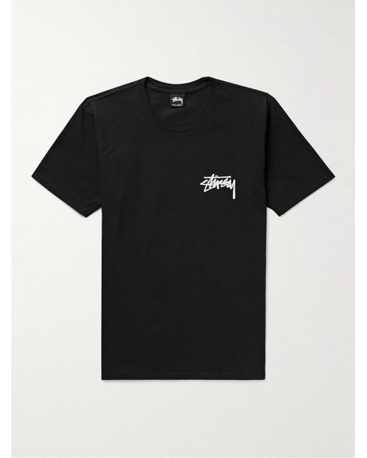Stussy Black Read Em 'n' Weep Printed Cotton-jersey T-shirt for men