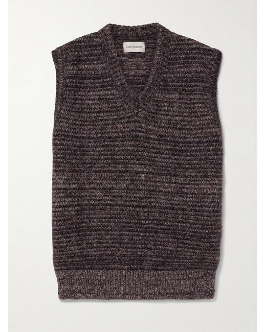 Oliver Spencer Black Graves Knitted Sweater Vest for men