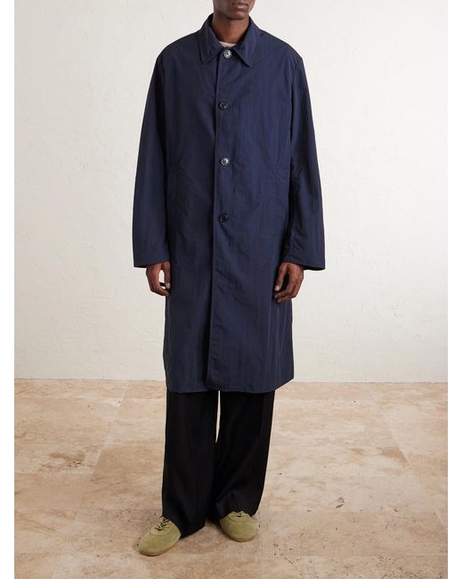 Dries Van Noten Blue Shell Trench Coat for men