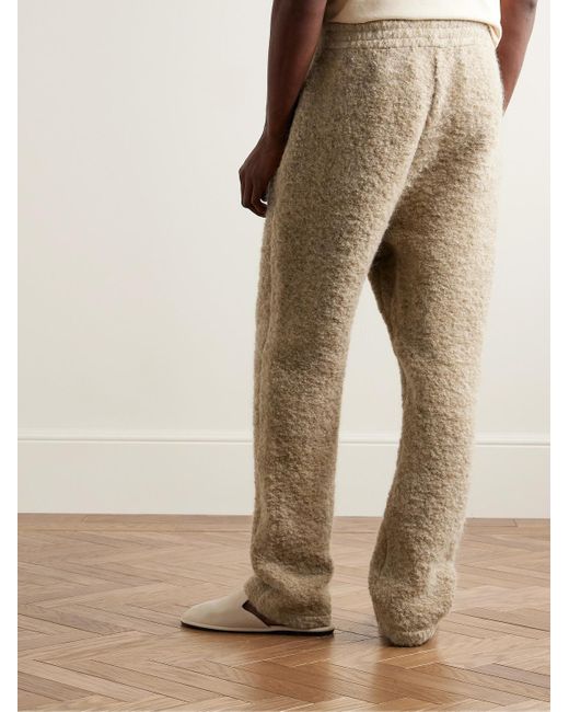 Fear Of God Natural Forum Straight-leg Logo-appliquéd Virgin Wool-blend Bouclé Drawstring Trousers for men