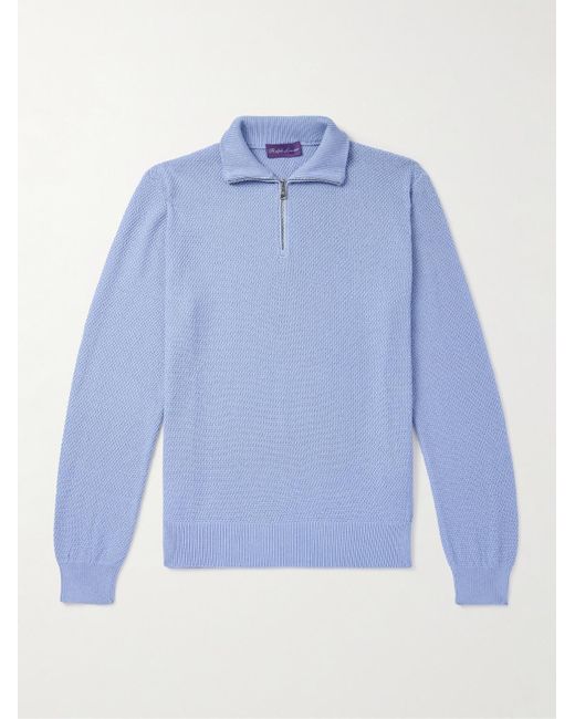 Ralph Lauren Troyer aus einer Maulbeerseiden-Baumwollmischung in Blue für Herren