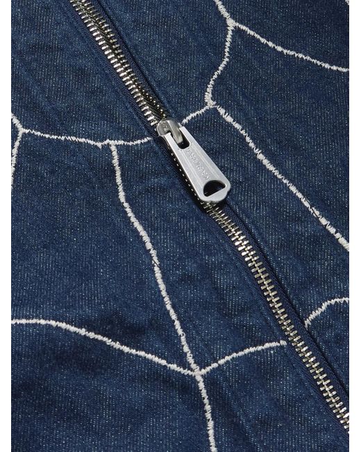 Kapital Blue Thunderbird Embroidered Denim Blouson Jacket for men