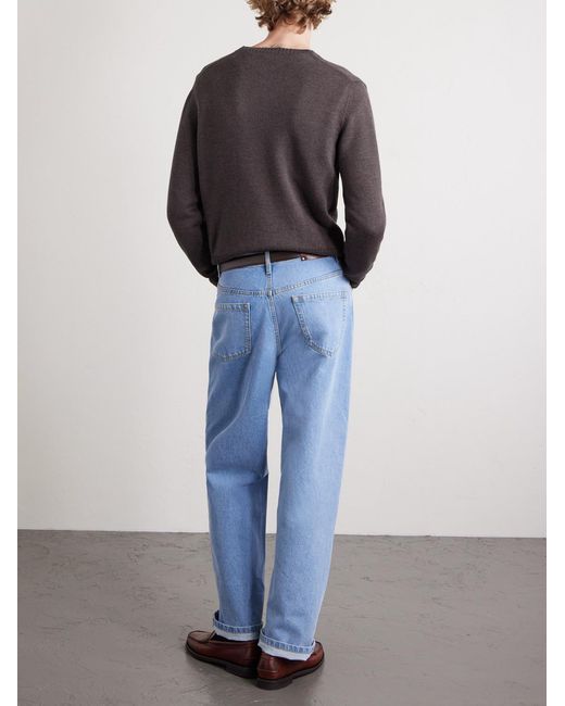 J. Mueser Gray Merino Wool Sweater for men