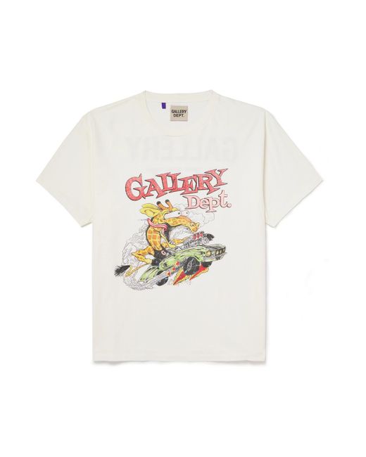 GALLERY DEPT. White Rally Glittered Logo-print Cotton-jersey T-shirt for men