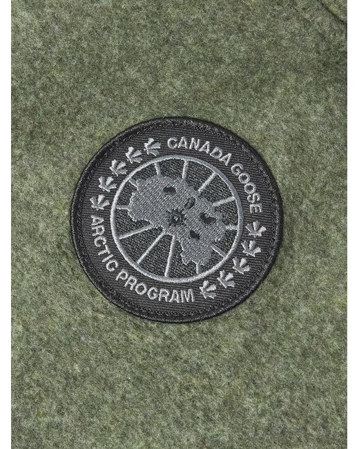 Canada Goose Green Hudson Logo-appliquéd Recycled Wool-blend Fleece Bomber Jacket for men