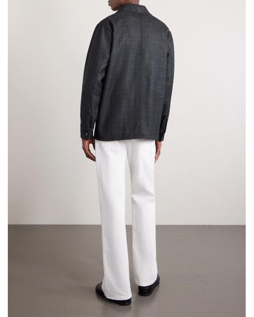 Gabriela Hearst Blue Drew Wool And Silk-blend Overshirt for men