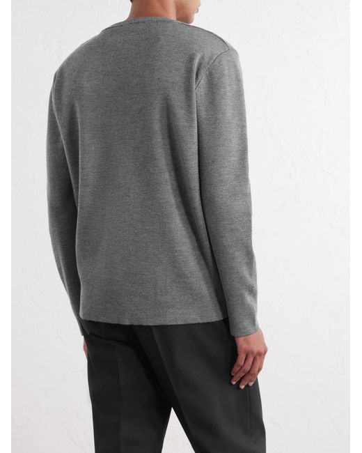 Slowear Gray Zanone Slim-Fit Milano Stitch Virgin Wool Sweater for men