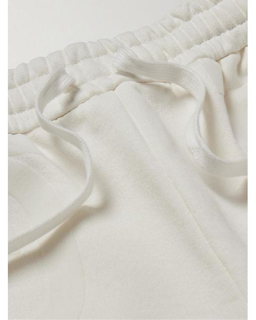 Gucci Gerade geschnittene Shorts aus Baumwoll-Jersey mit Kordelzugbund und Logoflockdruck in White für Herren