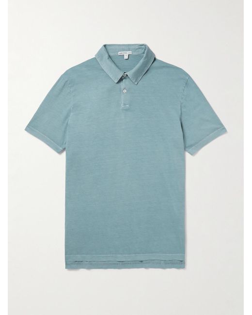 James Perse Blue Supima Cotton-jersey Polo Shirt for men