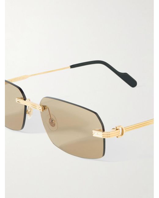 Cartier Natural Rimless Rectangular-Frame-Tone Sunglasses for men