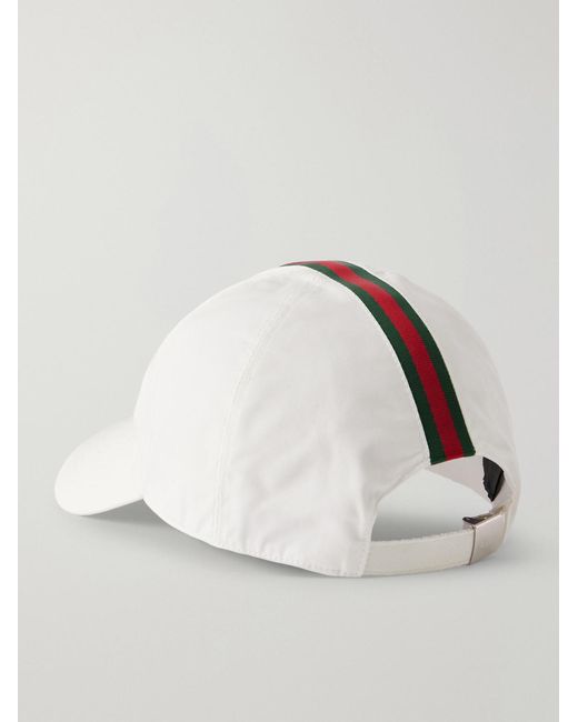Gucci Natural Antonine Webbing-Trimmed Cotton-Blend Twill Baseball Cap for men