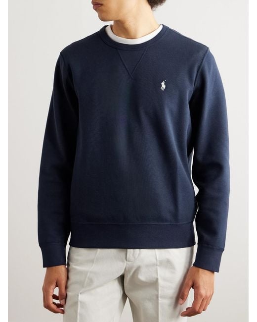Polo Ralph Lauren Blue Logo-Embroidered Jersey Sweatshirt for men