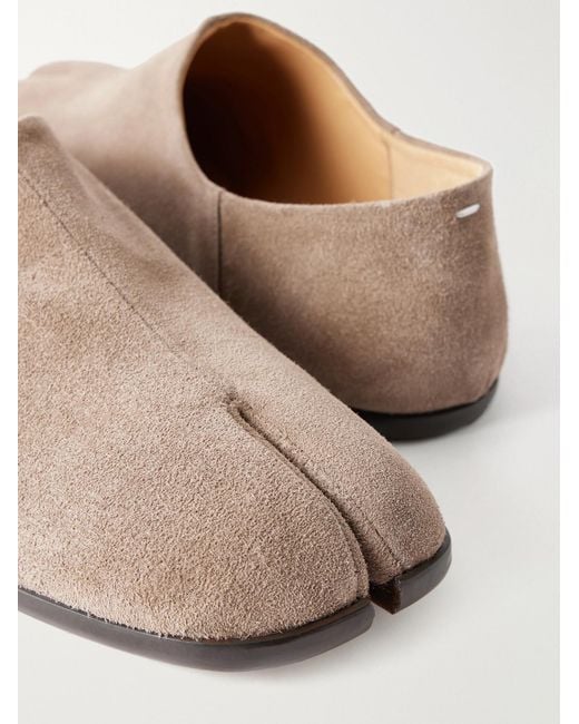 Maison Margiela Brown Tabi Split-Toe Suede Slippers for men