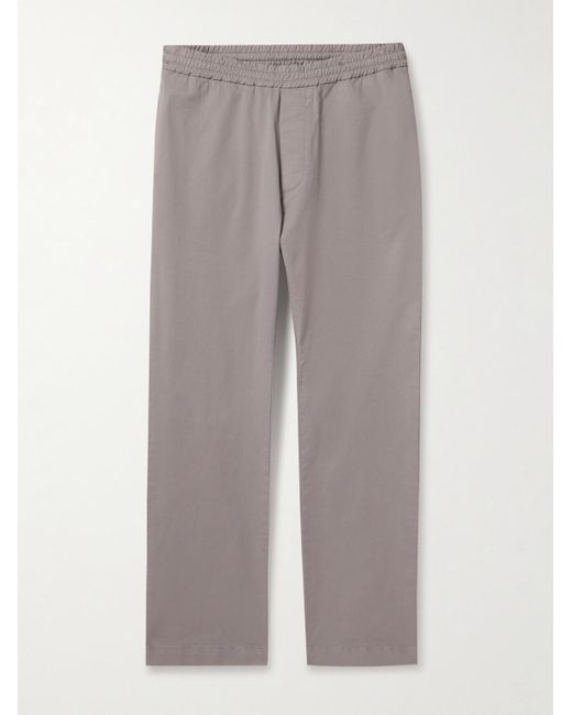 Pantaloni a gamba affusolata in gabardine di misto cotone tinti in capo di Barena in Gray da Uomo