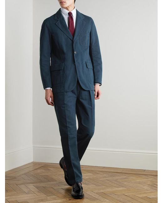 Drake's Blue Mk. I Games Cotton-Twill Suit Jacket for men