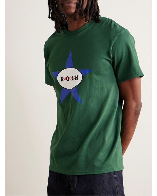 Noah NYC Always Got The Blues T-Shirt aus Baumwoll-Jersey mit Print in Green für Herren