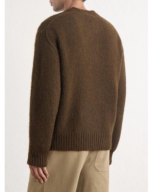 Piacenza 1733 Green Cable-knit Alpaca And Wool-blend Sweater for men