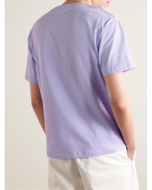 T-shirt in jersey di cotone con logo Kyle di A.P.C. in Purple da Uomo