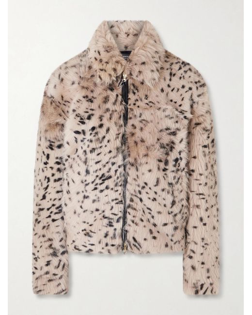 Amiri Natural Leather-trimmed Plush Jacket for men