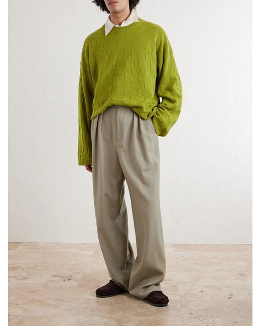 Culver Checked Cashmere Sweater di The Elder Statesman in Green da Uomo