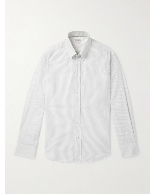 Camicia Slim-Fit di Brunello Cucinelli in White da Uomo