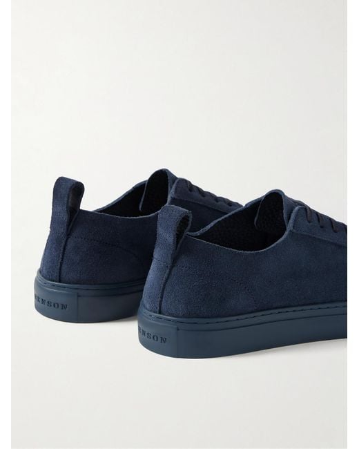 GRENSON Blue Suede Sneakers for men