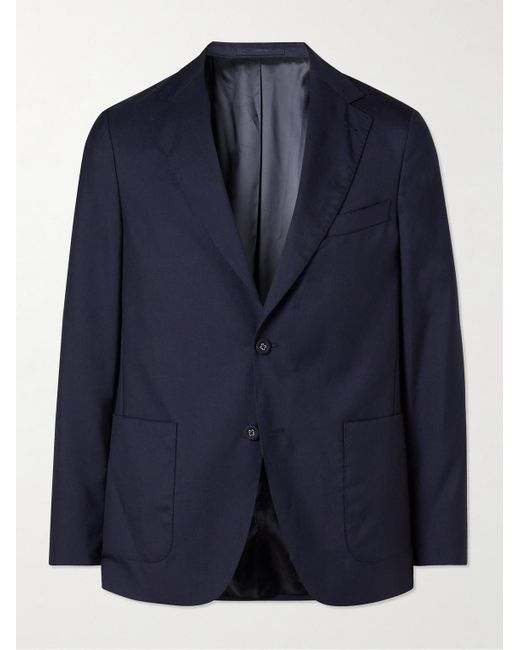 Officine Generale Blue Arthus Wool Suit Jacket for men