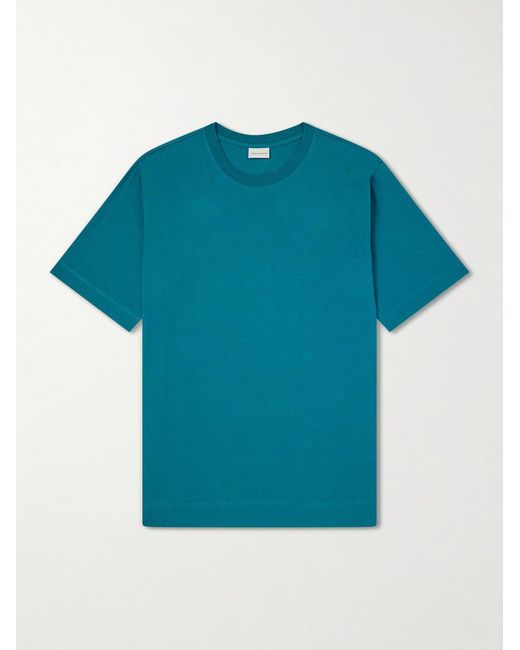 Dries Van Noten Blue Hertz Cotton-Jersey T-Shirt for men