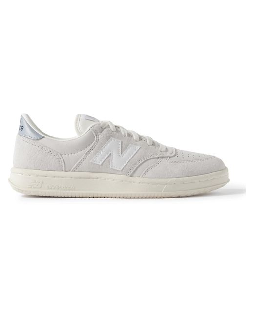 New Balance White Ct500 Leather-trimmed Suede And Nubuck Sneakers for men