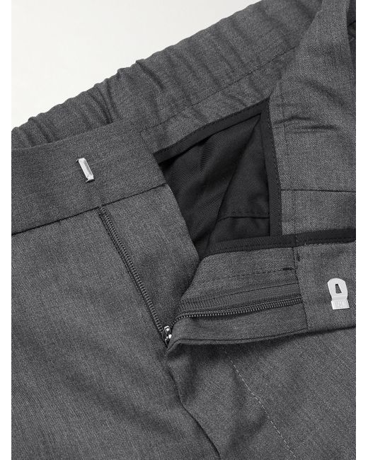 Mr P. Gray Tapered Wool Drawstring Trousers for men