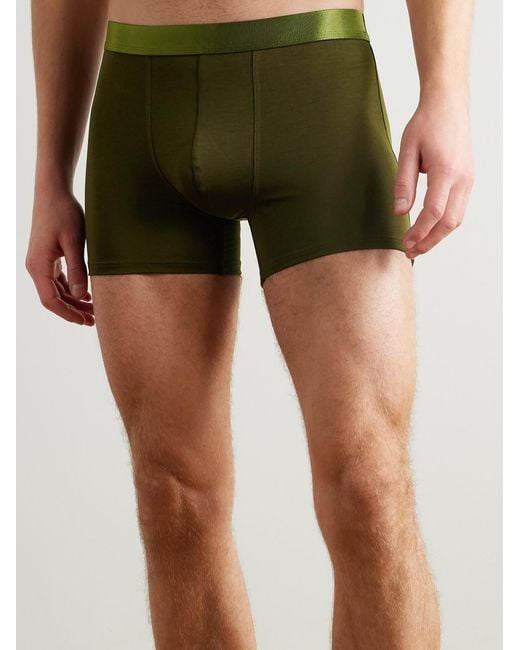 CDLP Green Three-Pack Stretch-Tencel Lyocell Boxer Briefs for men