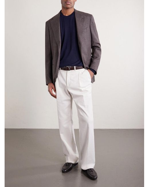 Thom Sweeney Blue Cashmere And Silk-blend Sweater for men