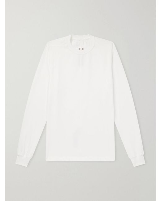 Rick Owens White Crewneck Cotton-Jersey Shirt for men