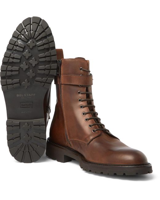 Belstaff Paddington Buckled Leather Boots in Brown for Men | Lyst