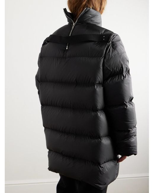 Rick Owens Black Moncler Cyclopic Logo-appliquéd Quilted Shell Down Coat for men