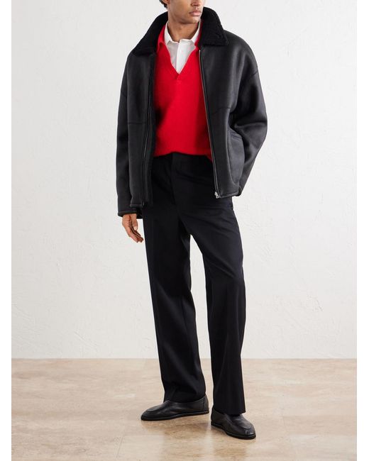 Auralee Black Reversible Shearling Jacket for men