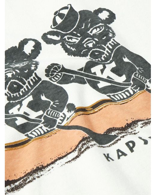 Kapital Natural Slim-fit Printed Cotton-jersey T-shirt for men