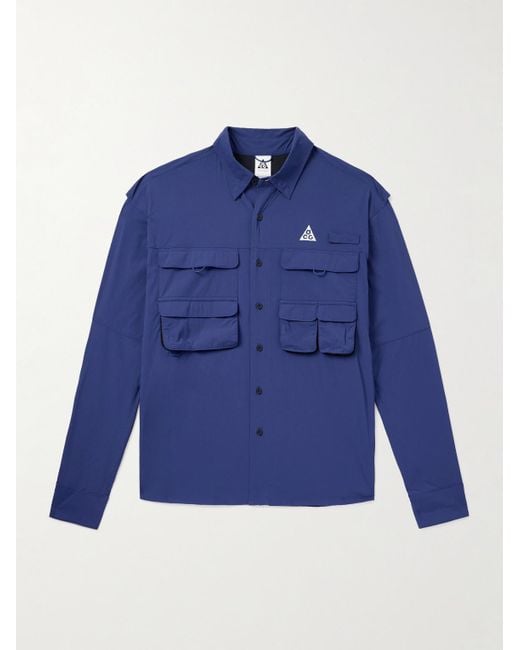 Nike Blue Acg Orb Weaver Logo-embroidered Dri-fit Adv Shirt for men