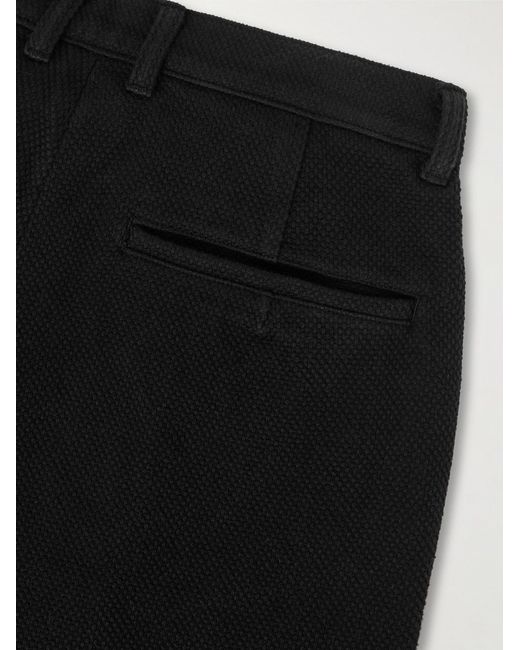 Blue Blue Japan Black Straight-Leg Sashiko Cotton Trousers for men